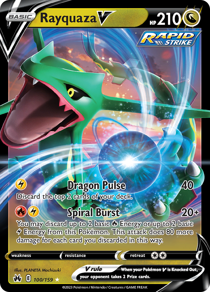 Rayquaza V 100 Crown Zenith Pokémon card