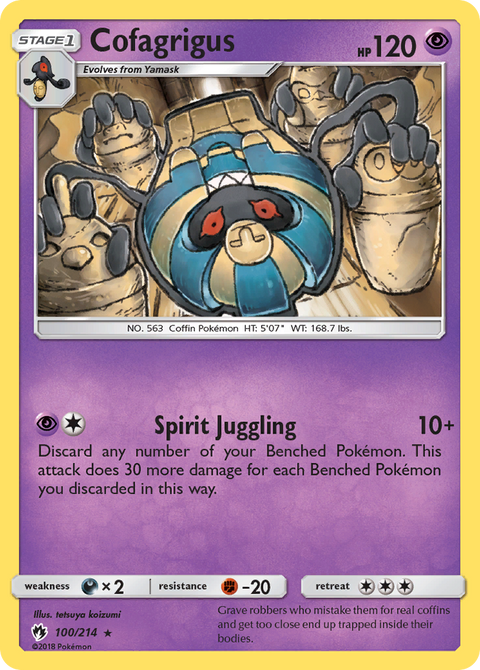 Cofagrigus 100 Lost Thunder Pokémon card