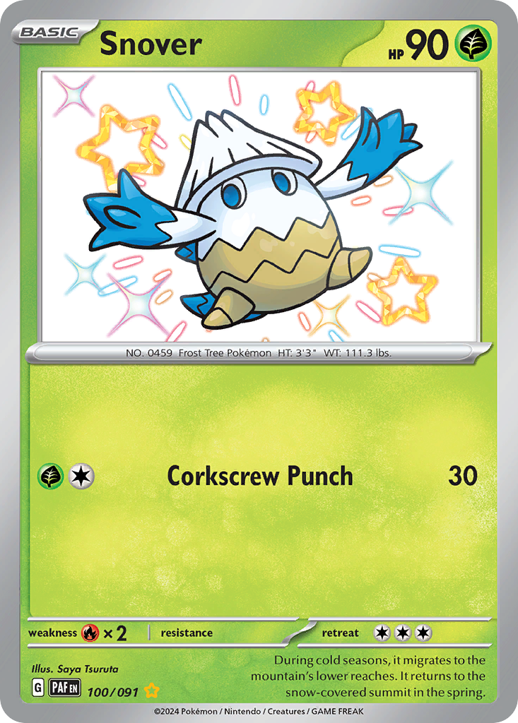 Snover 100 Paldean Fates Pokémon card