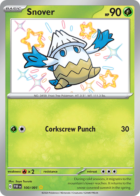 Snover 100 Paldean Fates Pokémon card