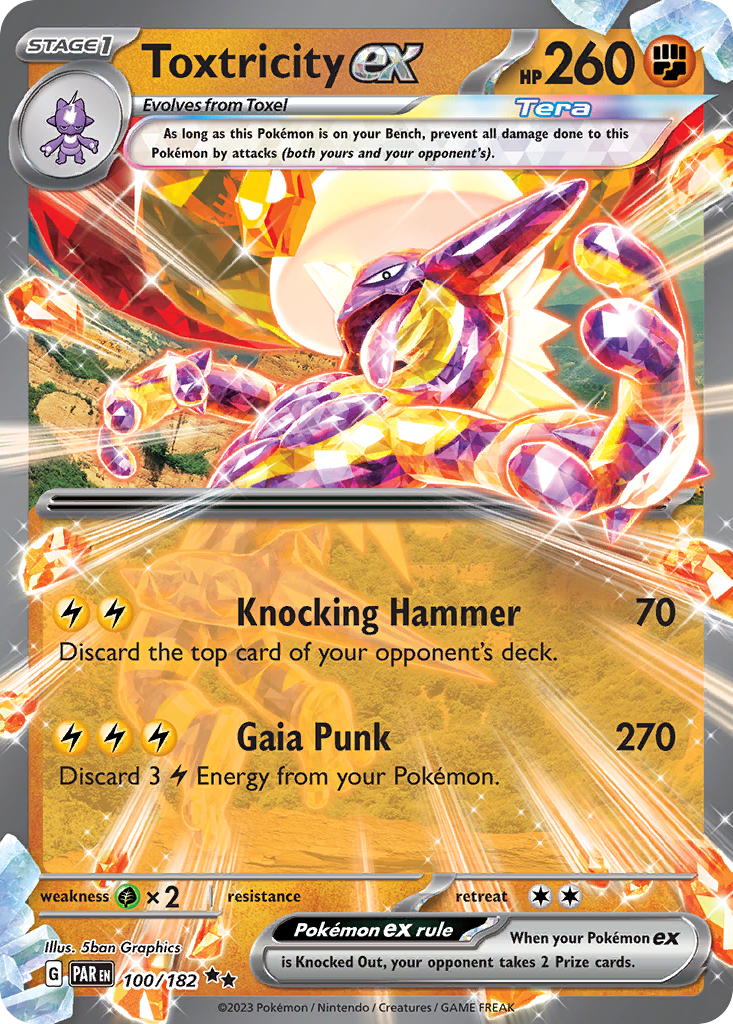 Toxtricity ex 100 Paradox Rift Pokémon card