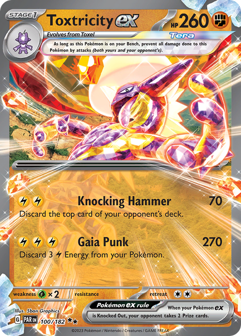 Toxtricity ex 100 Paradox Rift Pokémon card