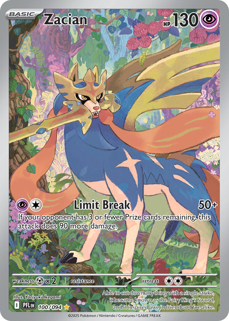 Zacian 100 Phantasmal Flames Pokémon card