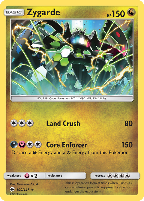 Zygarde 100 Burning Shadows Pokémon card