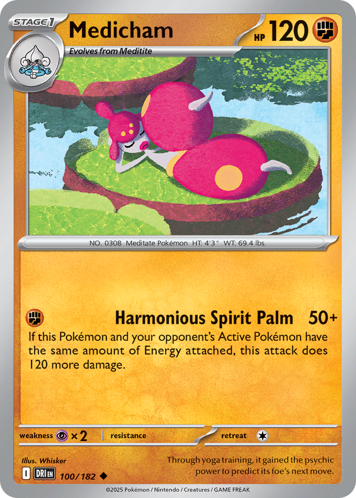 Medicham 100 Destined Rivals Pokémon card