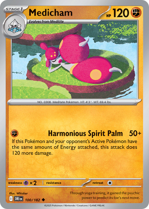 Medicham 100 Destined Rivals Pokémon card