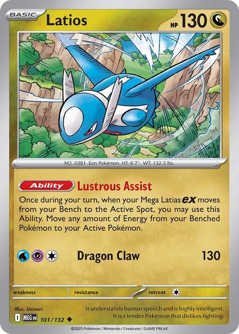 Latios 101 Mega Evolution Pokémon card