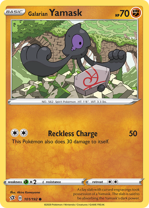 Galarian Yamask 101 Rebel Clash Pokémon card