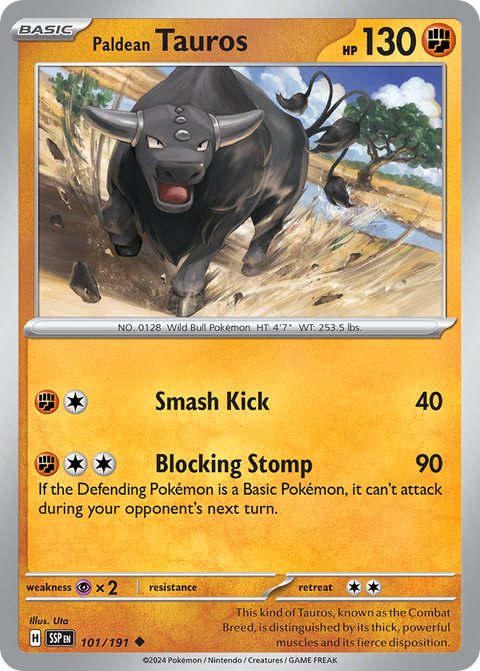 Paldean Tauros 101 Surging Sparks Pokémon card