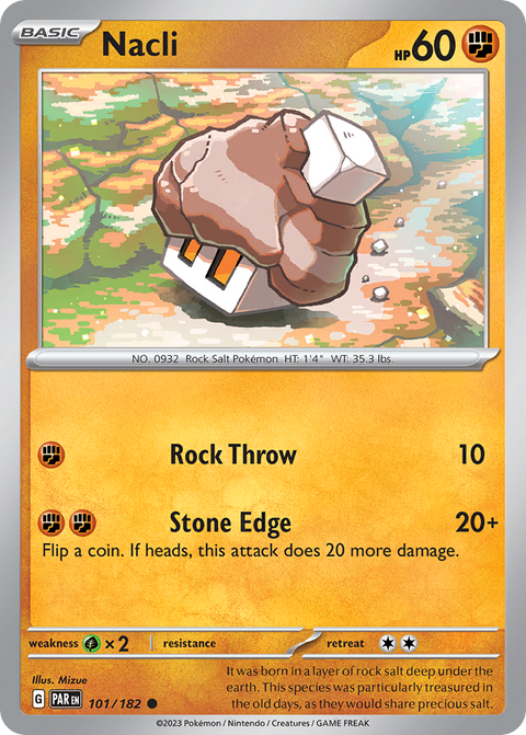 Nacli 101 Paradox Rift Pokémon card