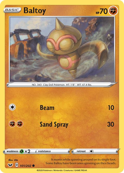 Baltoy 101 Sword & Shield Pokémon card