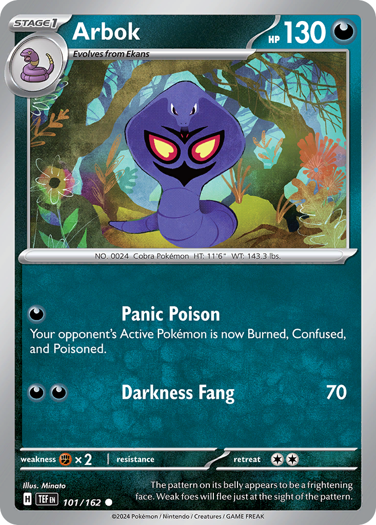 Arbok 101 Temporal Forces Pokémon card