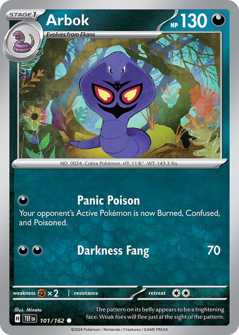 Arbok 101 Temporal Forces Pokémon card
