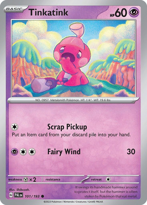 Tinkatink 101 Paldea Evolved Pokémon card