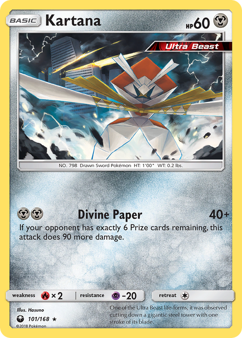 Kartana 101 Celestial Storm Pokémon card