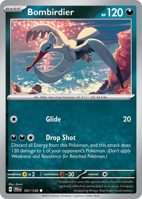 Bombirdier 101 Journey Together Pokémon card