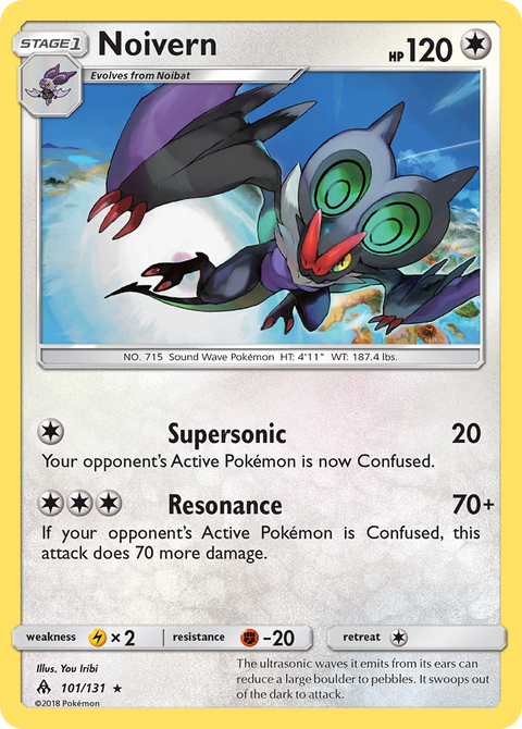 Noivern 101 Forbidden Light Pokémon card