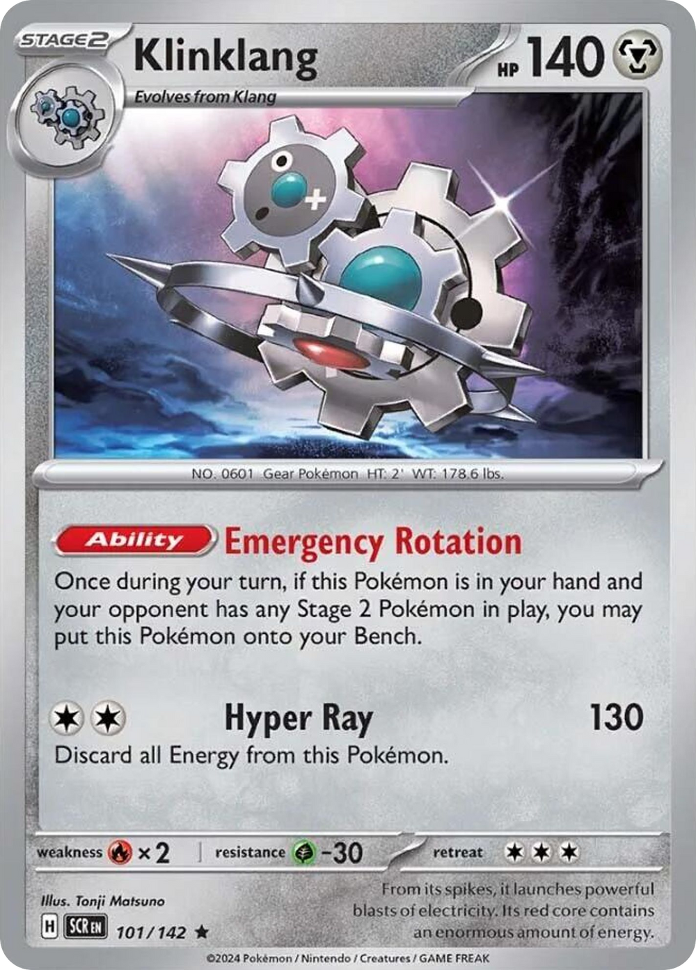 Klinklang 101 Stellar Crown Pokémon card