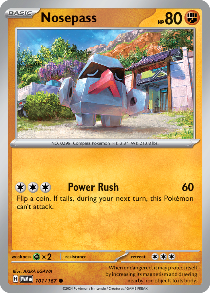 Nosepass 101 Twilight Masquerade Pokémon card