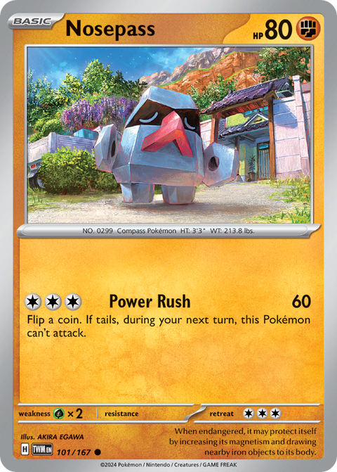 Nosepass 101 Twilight Masquerade Pokémon card