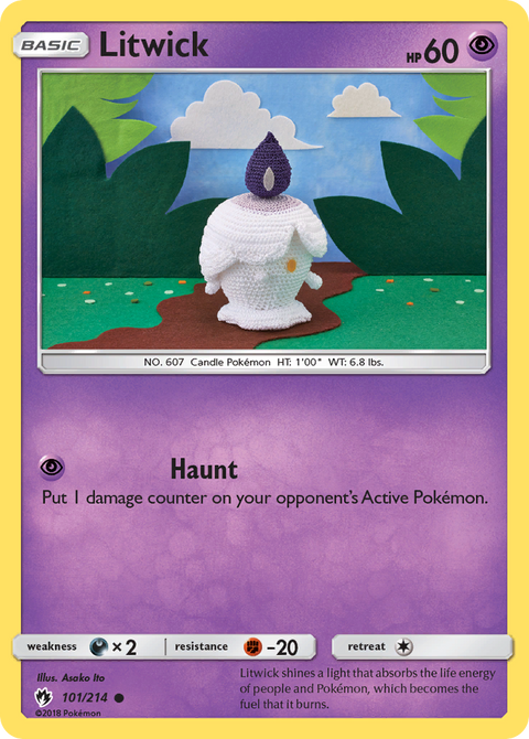 Litwick 101 Lost Thunder Pokémon card