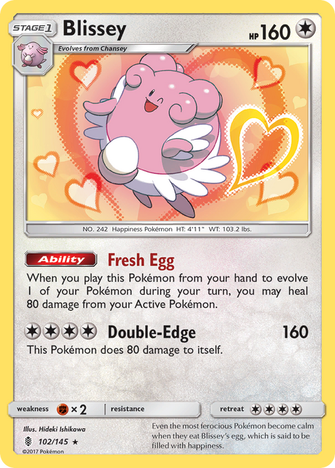 Blissey 102 Guardians Rising Pokémon card
