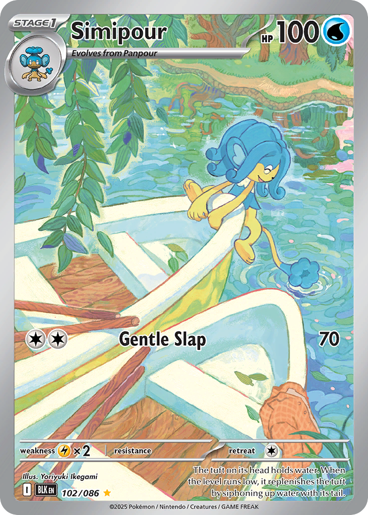 Simipour 102 Black Bolt Pokémon card
