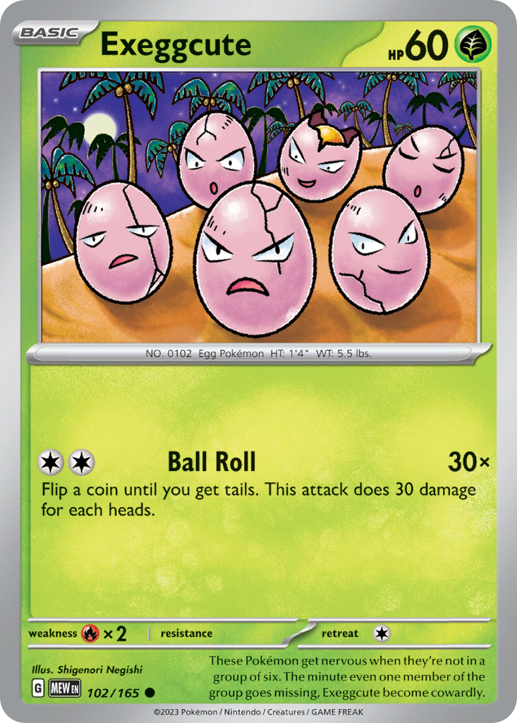 Exeggcute 102 151 Pokémon card