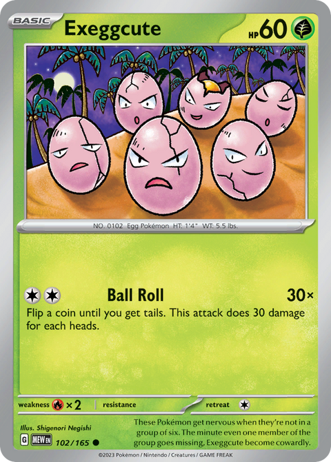 Exeggcute 102 151 Pokémon card