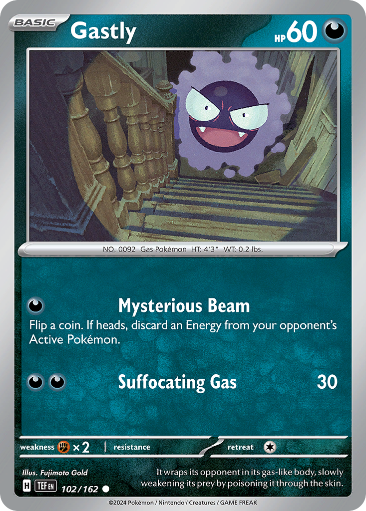 Gastly 102 Temporal Forces Pokémon card