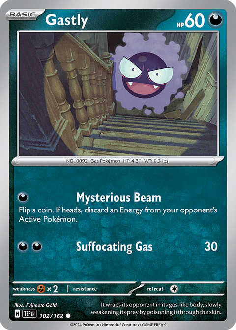 Gastly 102 Temporal Forces Pokémon card