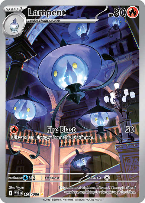 Lampent 102 White Flare Pokémon card