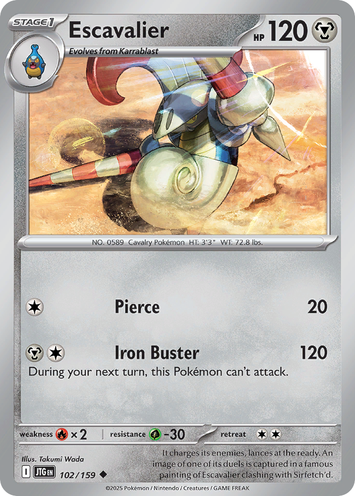 Escavalier 102 Journey Together Pokémon card