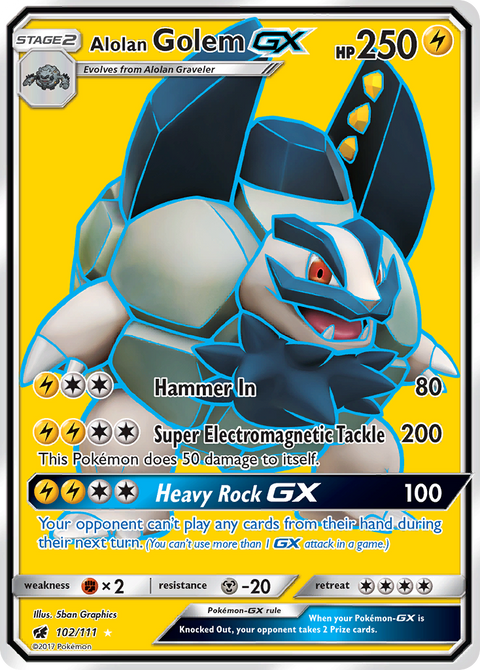 Alolan Golem-GX 102 Crimson Invasion Pokémon card