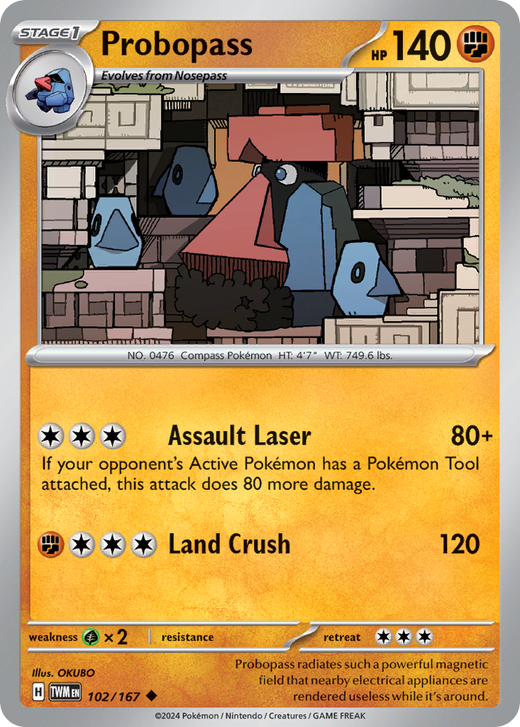 Probopass 102 Twilight Masquerade Pokémon card