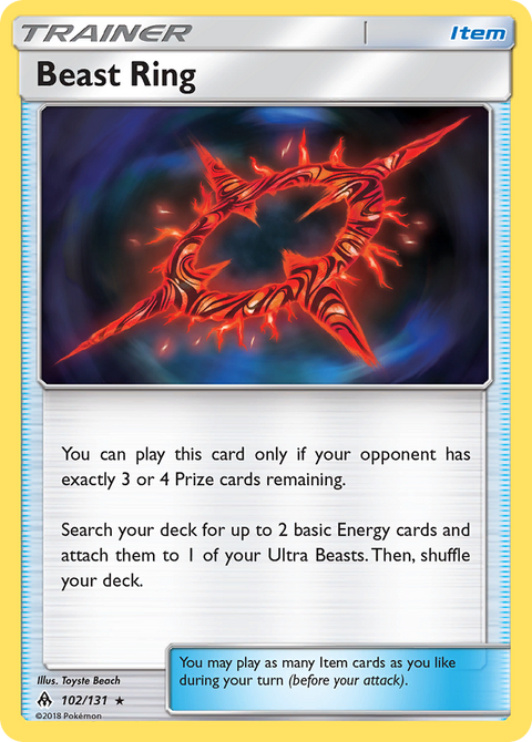 Beast Ring 102 Forbidden Light Pokémon card