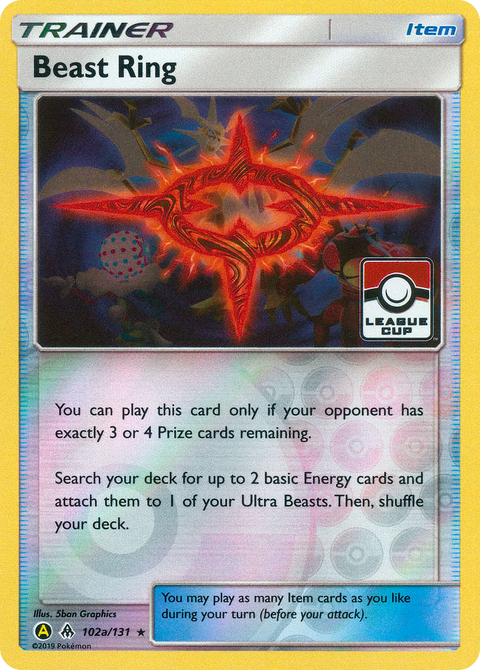 Beast Ring 102a Forbidden Light Pokémon card