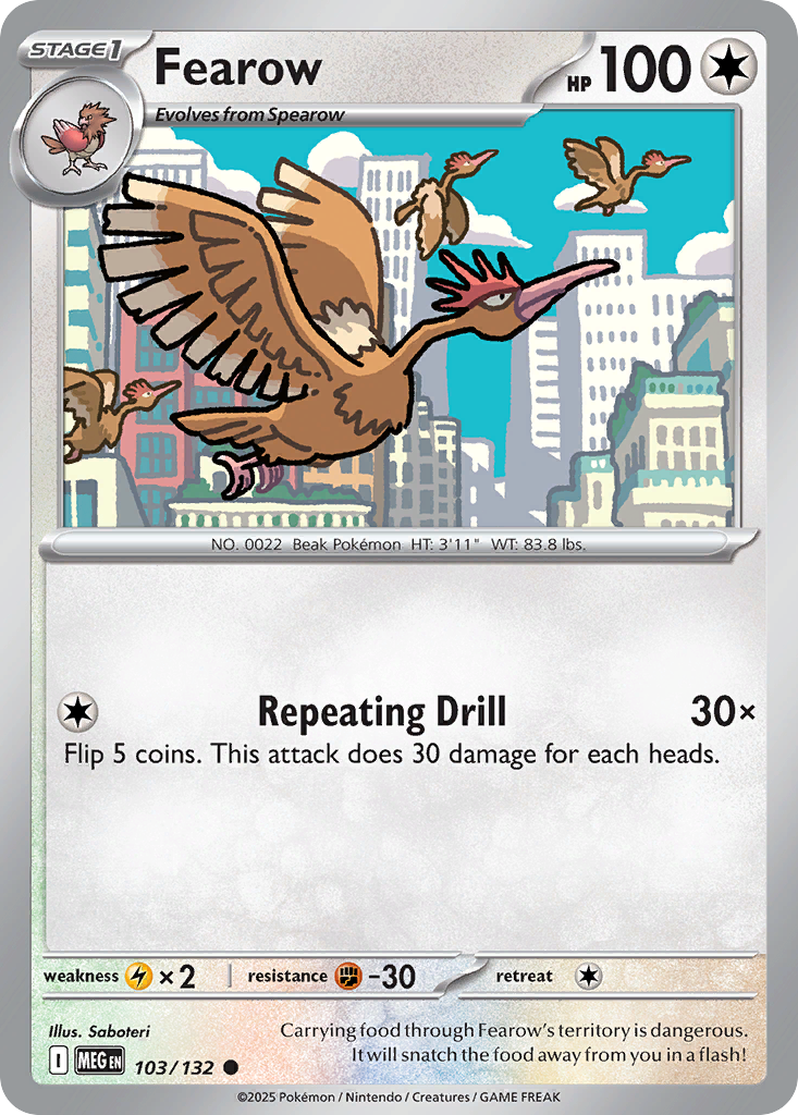Fearow 103 Mega Evolution Pokémon card