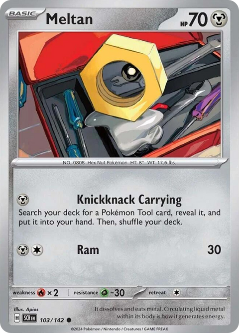 Meltan 103 Stellar Crown Pokémon card