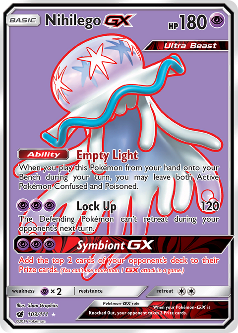 Nihilego-GX 103 Crimson Invasion Pokémon card