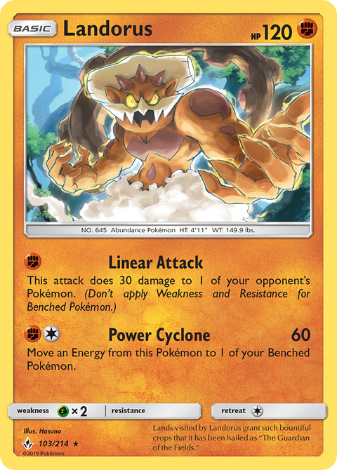 Landorus 103 Unbroken Bonds Pokémon card