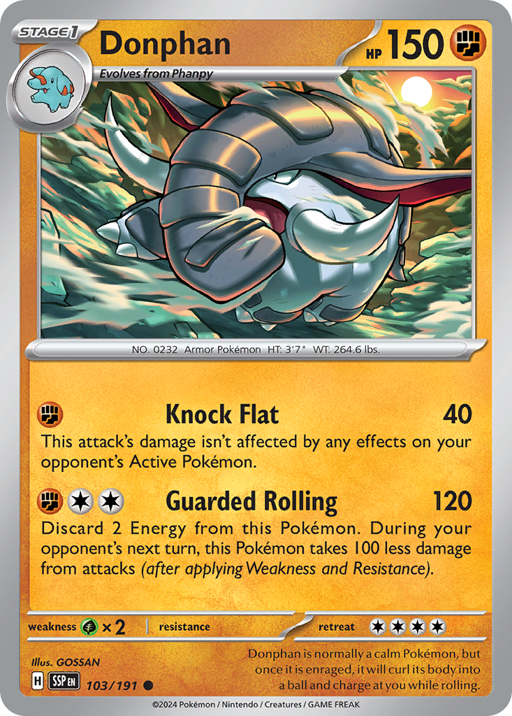 Donphan 103 Surging Sparks Pokémon card