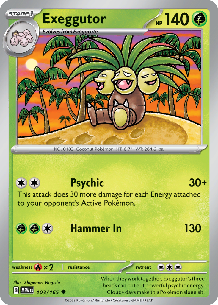 Exeggutor 103 151 Pokémon card