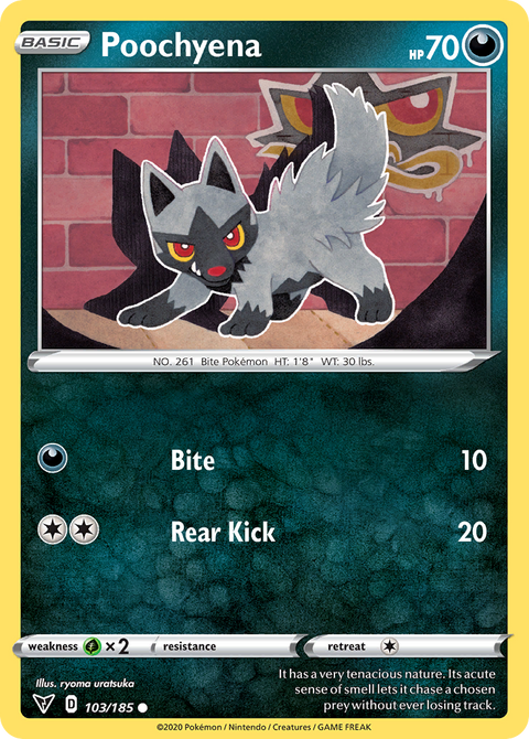 Poochyena 103 Vivid Voltage Pokémon card