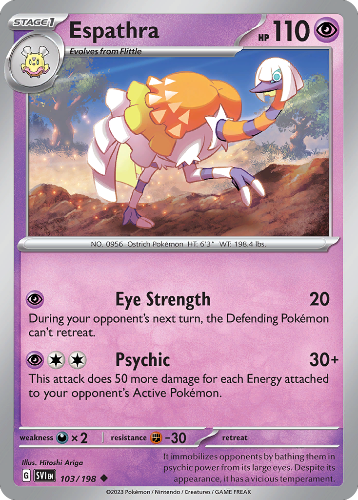 Espathra 103 Scarlet & Violet Pokémon card