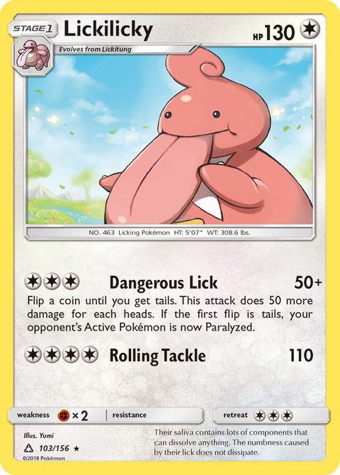 Lickilicky 103 Ultra Prism Pokémon card