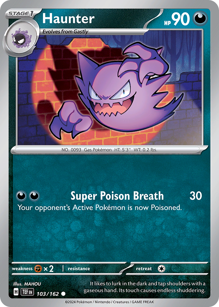Haunter 103 Temporal Forces Pokémon card