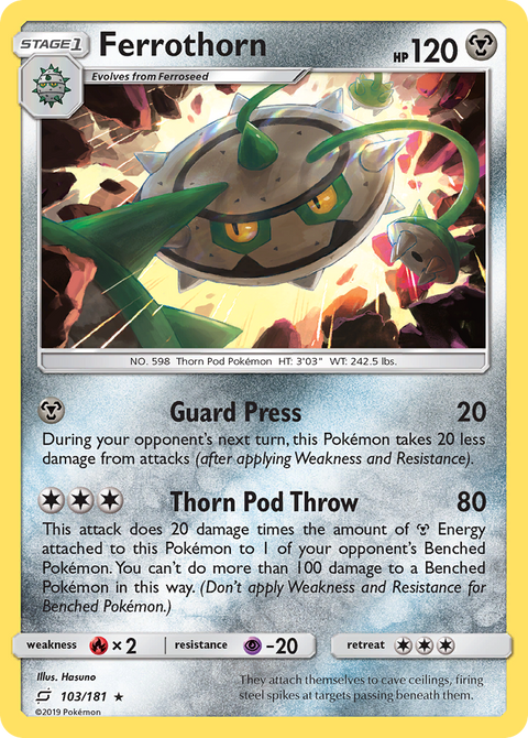 Ferrothorn 103 Team Up Pokémon card