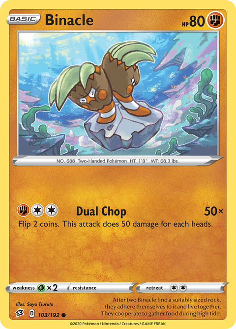 Binacle 103 Rebel Clash Pokémon card