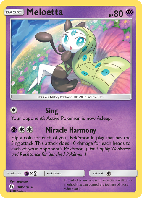 Meloetta 104 Lost Thunder Pokémon card